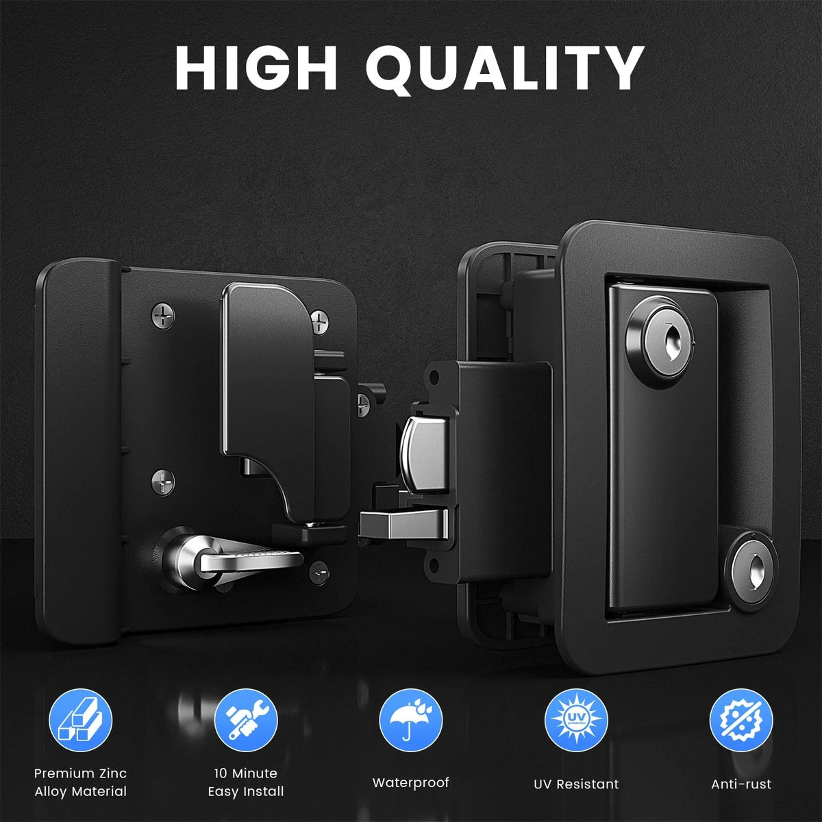RV Door Lock with Paddle Deadbolt for Travel Trailers (2010–2023)