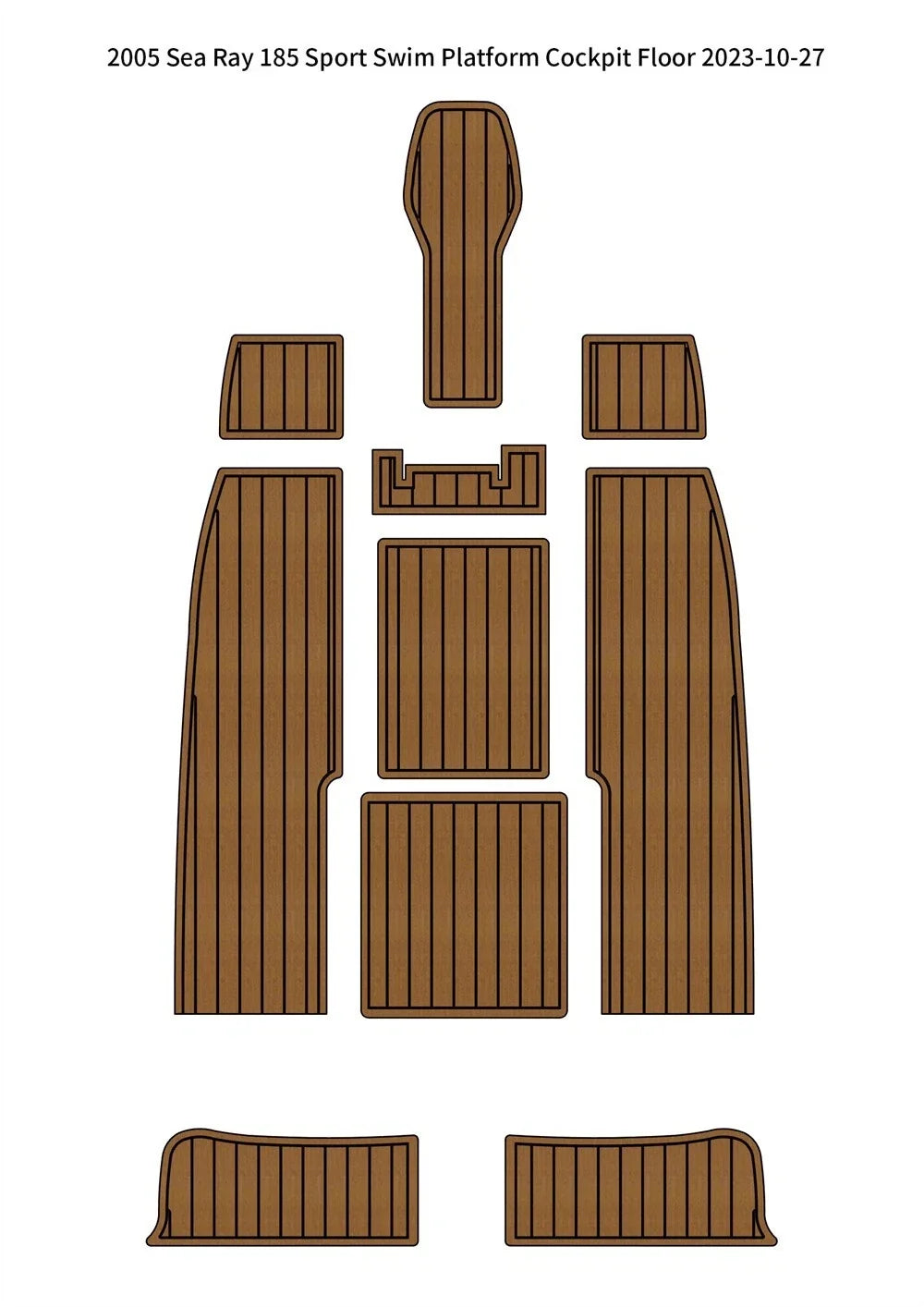 EVA Foam Teak Flooring Mat for Sea Ray 185 Sport (2005)