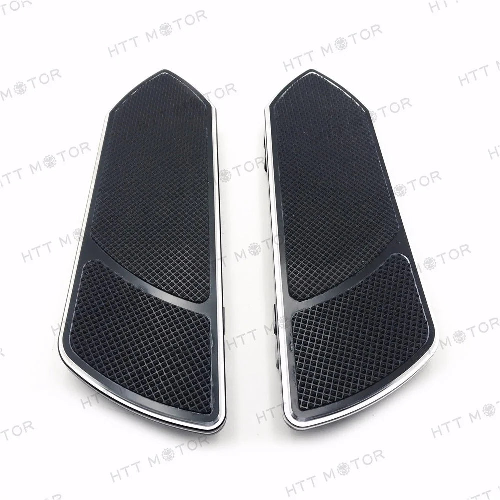 Set of 2 Black CNC Front Rider Floorboards for Harley Touring Softail (1984–2015)