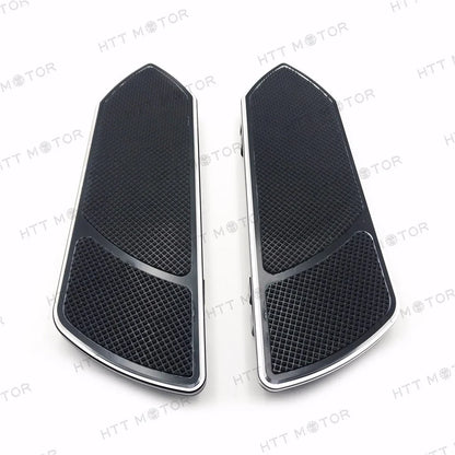 Set of 2 Black CNC Front Rider Floorboards for Harley Touring Softail (1984–2015)