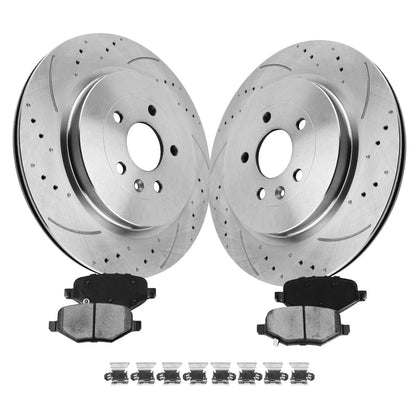 Rear Rotors Ceramic Brake Pads Kit for Ford Police Sedan (2014–2018)