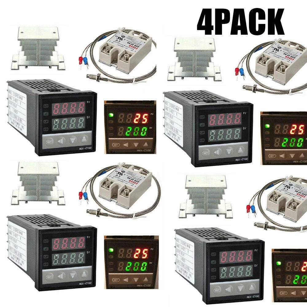 4Pack Digital PID Temperature Controller 110V with 40A SSR