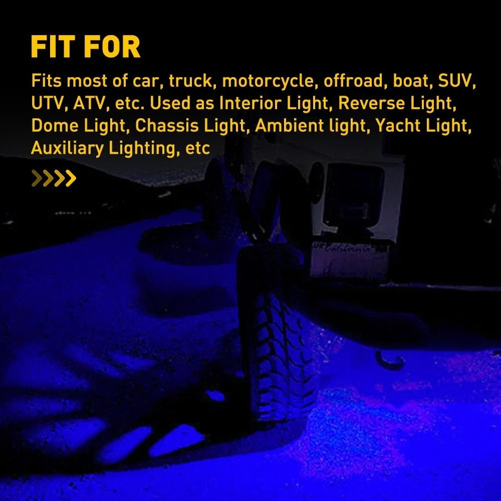 4Pcs Blue LED Rock Light Pods for SUV Pickup Truck UTV