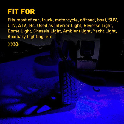 4Pcs Blue LED Rock Light Pods for SUV Pickup Truck UTV