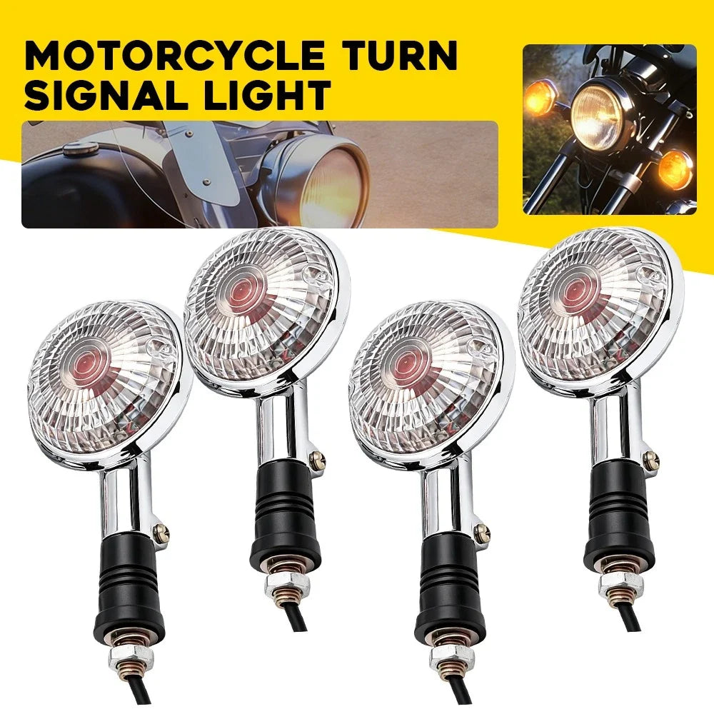 4X Amber Turn Signal Indicator Lights for Yamaha XVS400 XVS650 XVS1100 (1999–2009)