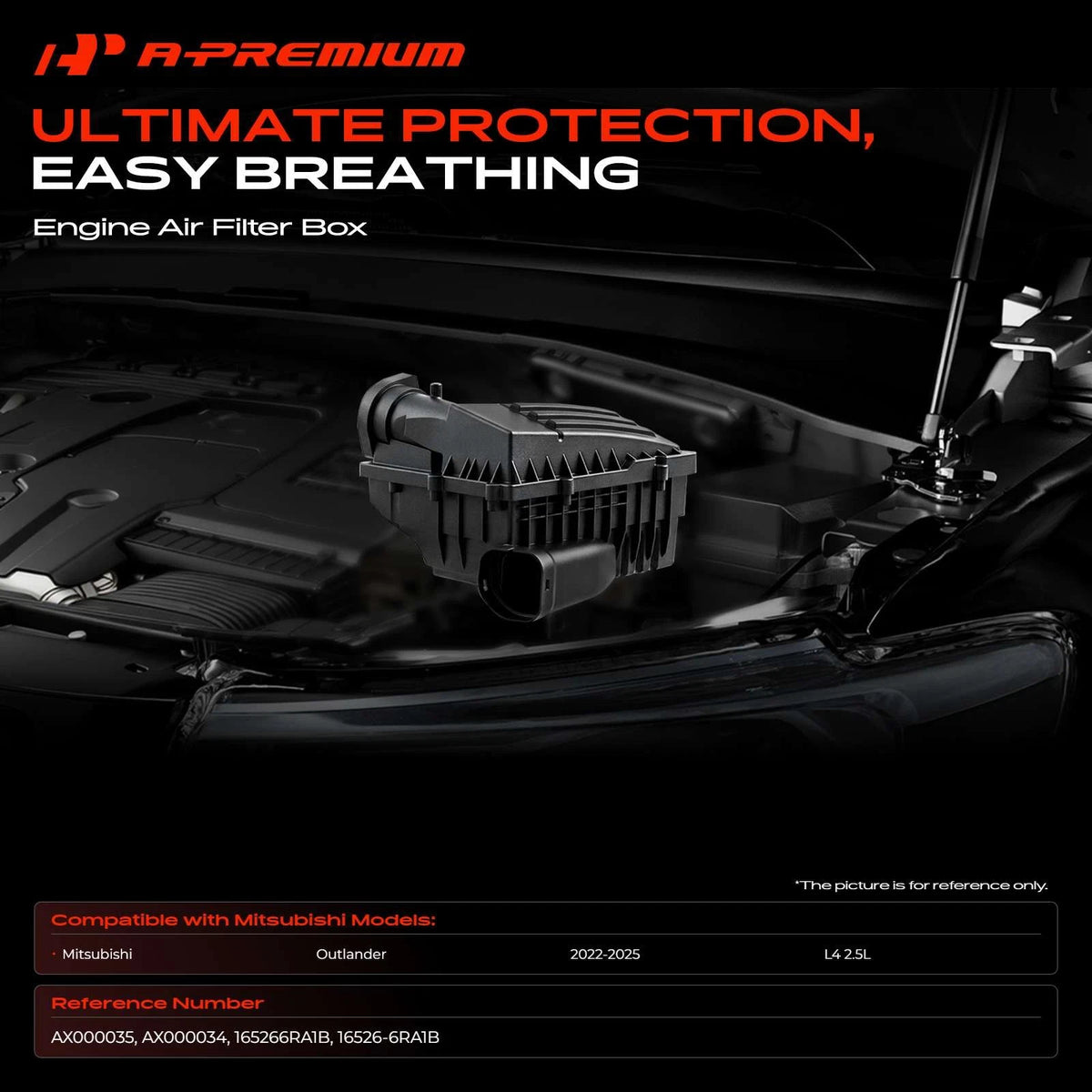 Air Cleaner Intake Filter Box for Mitsubishi Outlander (2022–2025) AX000034, AX000035, 16526-6RA1B