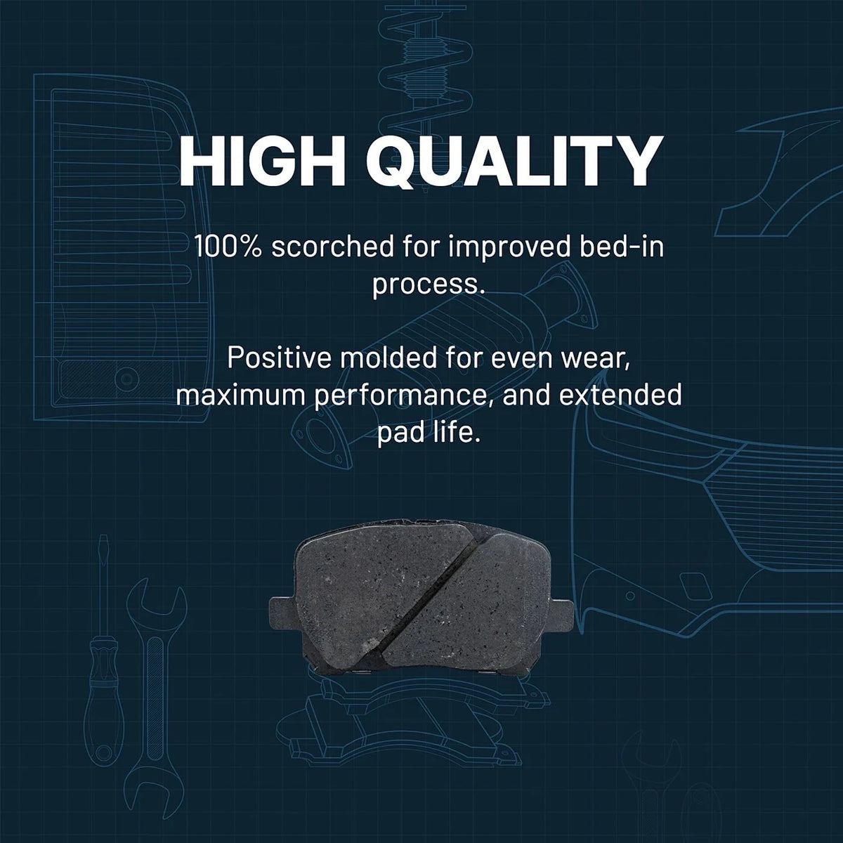 Brake Pad Set for Toyota Yaris (2012–2013) Rear Ceramic FWD