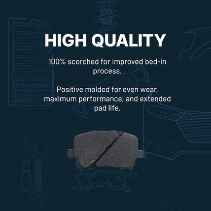 Brake Pad Set for Toyota Yaris (2012–2013) Rear Ceramic FWD
