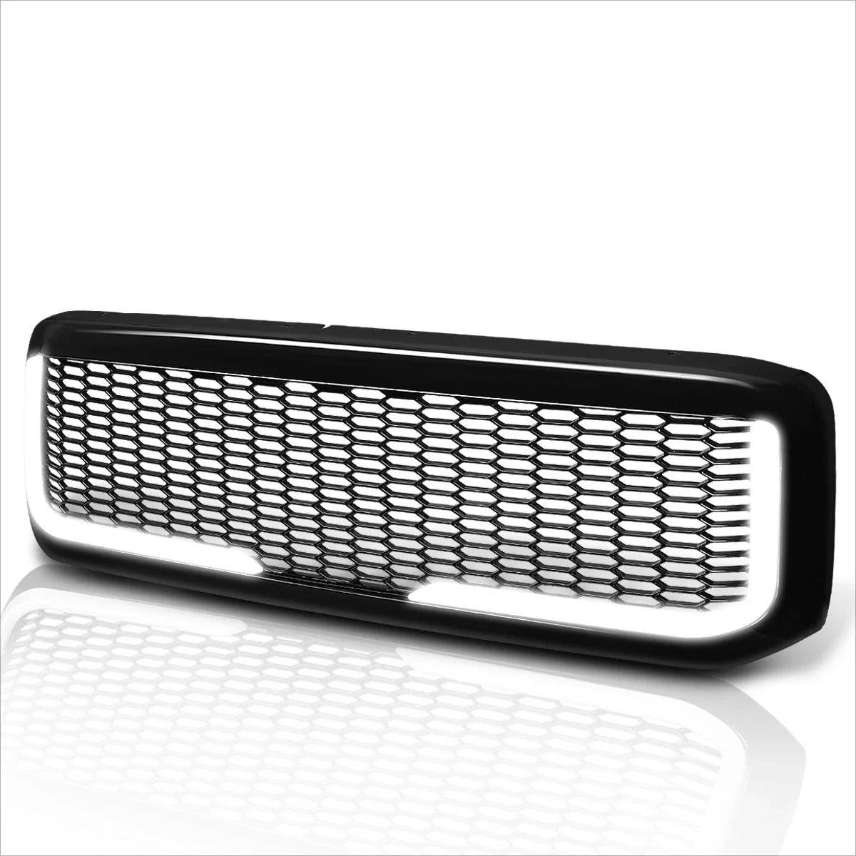 Vertical Fence Front Bumper Grille w/LED Light Bar for Ford F250-F550 (1999–2004)