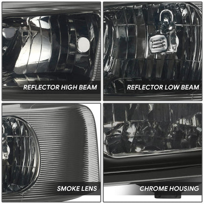 Headlights Chrome with Signal Bumper Lamps for Express Savana 1500 2500 3500 (2003–2022)