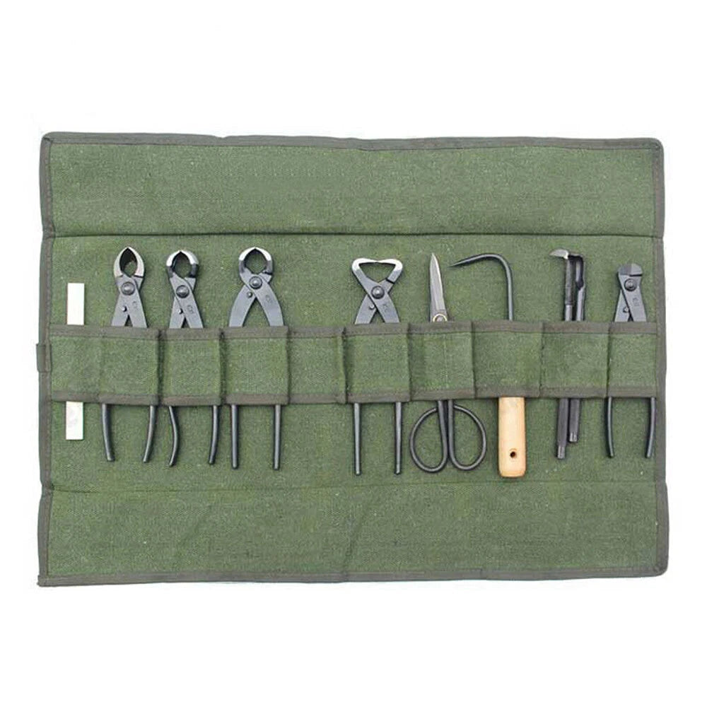 10-Pocket Canvas Tool Roll Organizer for Automotive Tools