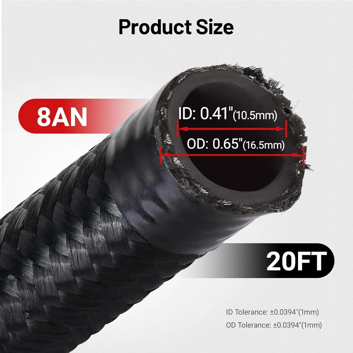 8AN Braided Nylon Fuel Line Kit for Oil Hose End Fittings (For 8AN)