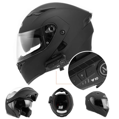 Bluetooth Modular Flip-Up Motorcycle Helmet for Universal Fit (Full Face)