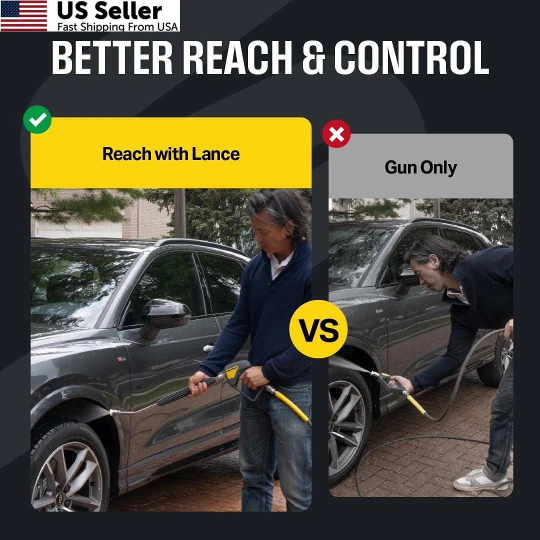 Active Washer Extension Wand for Hard to Reach Areas During Car Wash