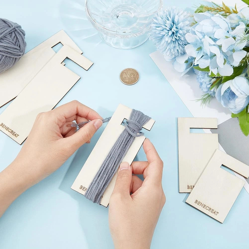 10X Wooden Tassel Maker for Crafting (7.8x1.9x0.07 inches)