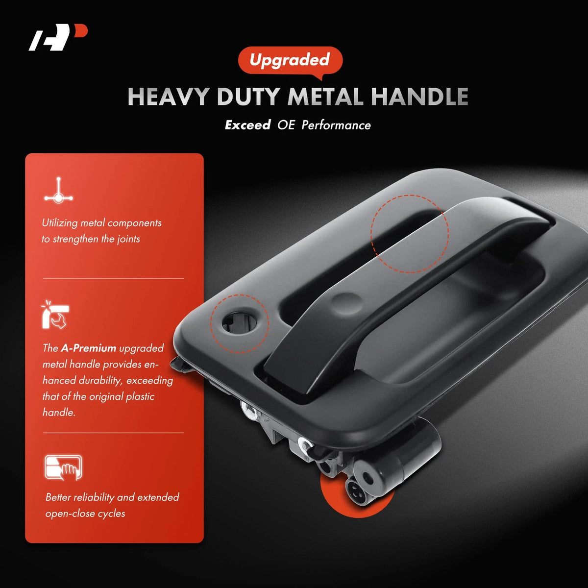 Front Left Metal Door Handle for Ford F-150 (2004–2014) 7L3Z1522405-CBPTM, 7L3Z1522405