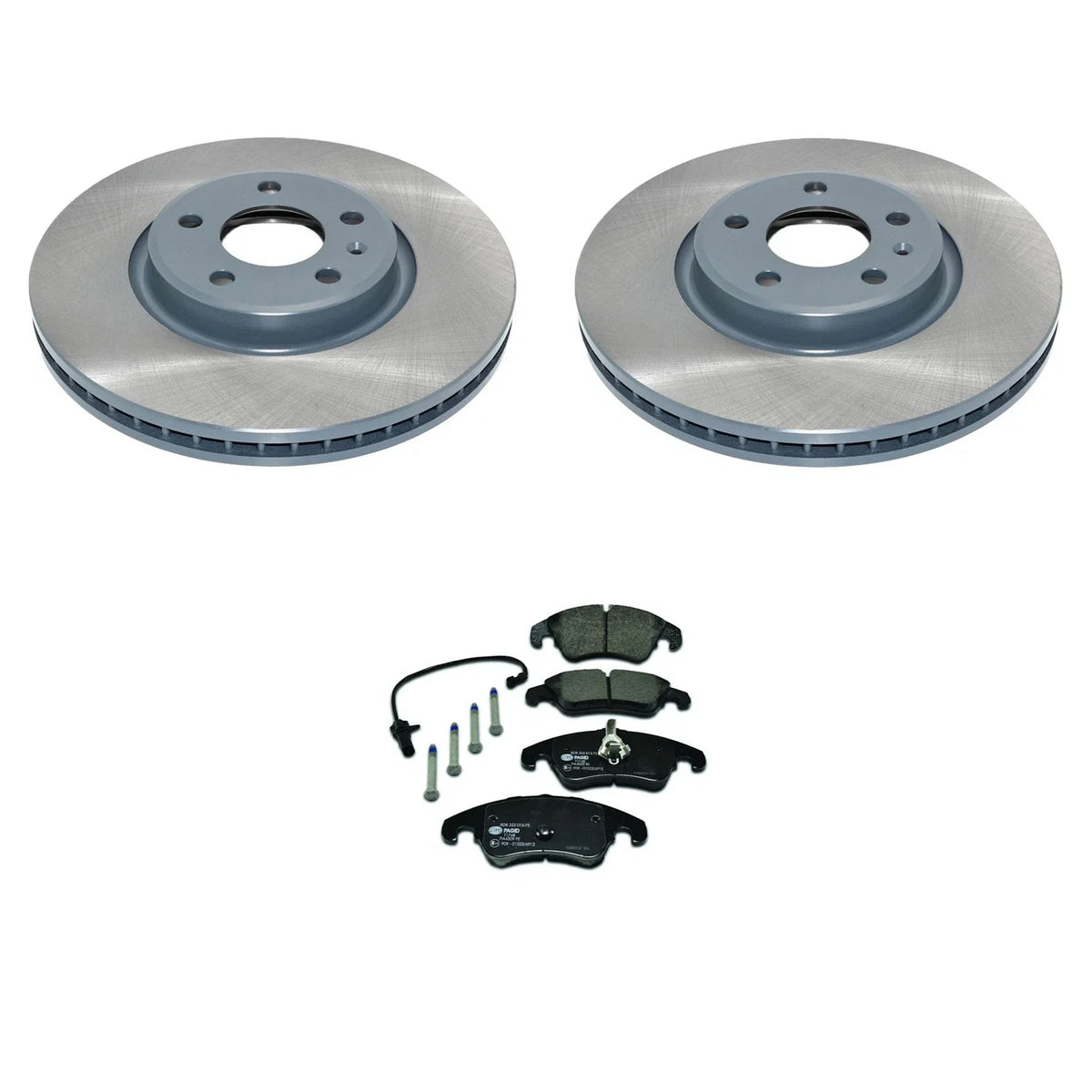 DuraGo Front Rotors & Low-Met Disc Brake Pads Kit for Audi A4 Quattro A5 Quattro (2009–2016)