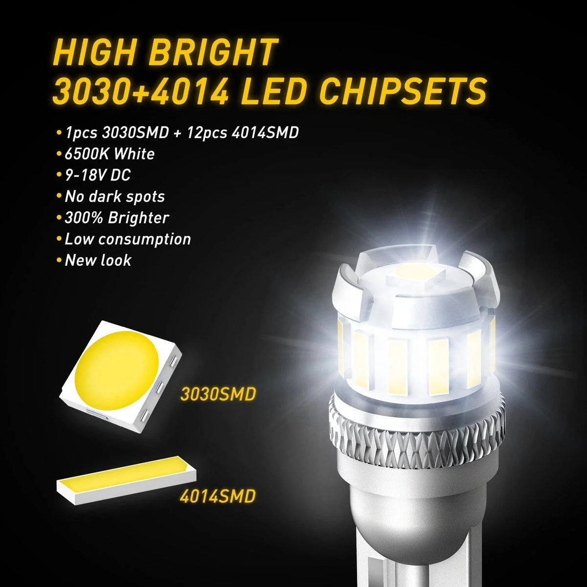 2X AUXITO T10 W5W 194 501 LED Side Light Bulbs 6500K Canbus