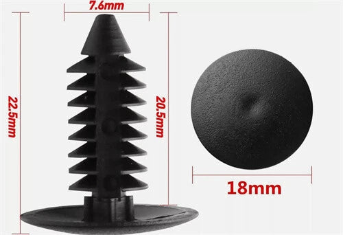 100x 8mm Bumper Clips for Auto Car (1595864, 1605396, 388577S, 6030441, W705589-S300)