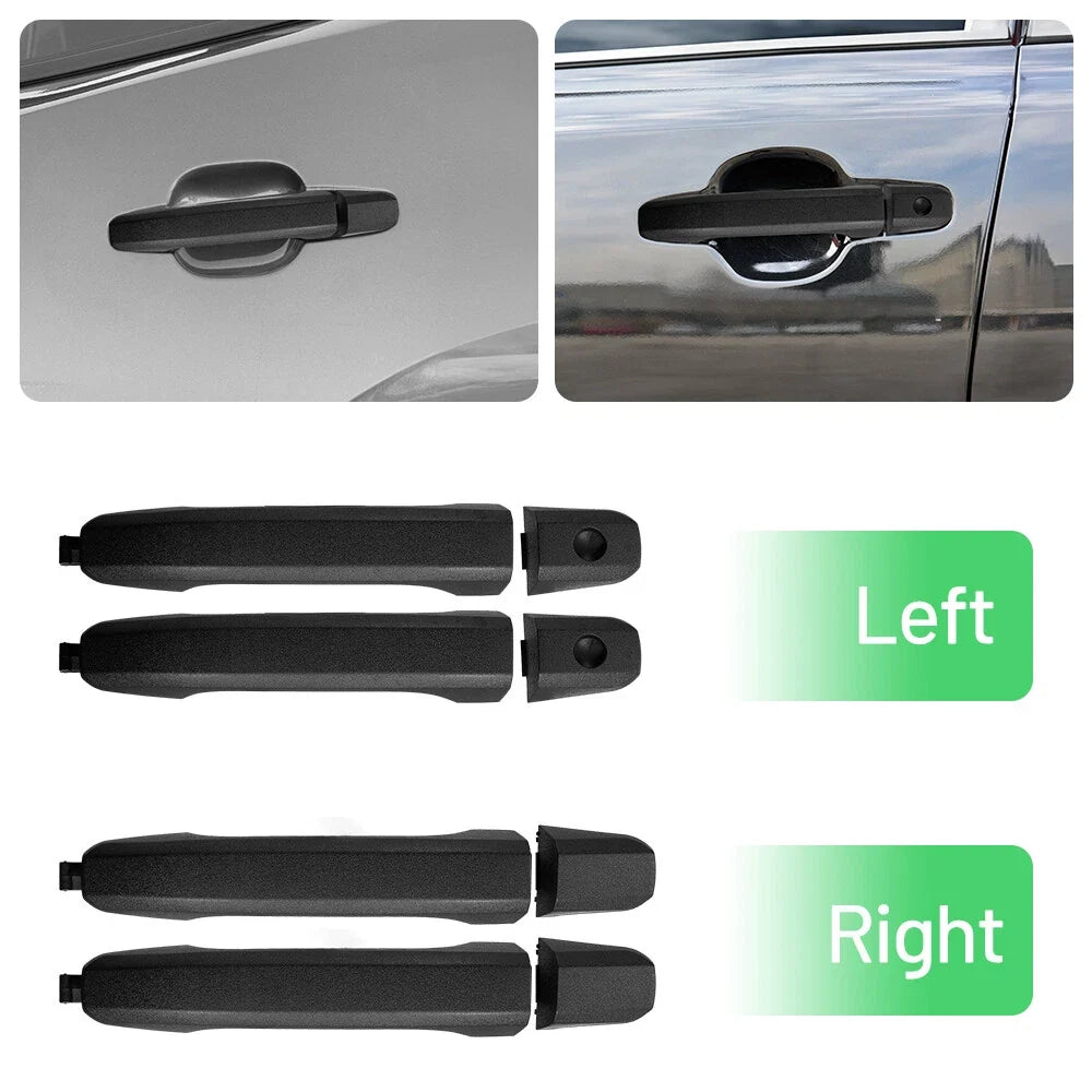 Set of 4 Black Door Handles for Chevrolet Silverado 1500 2500 (2014–2019)