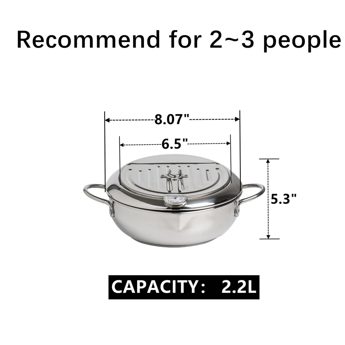 304 Stainless Steel Deep Fryer Pot for Frying Chicken