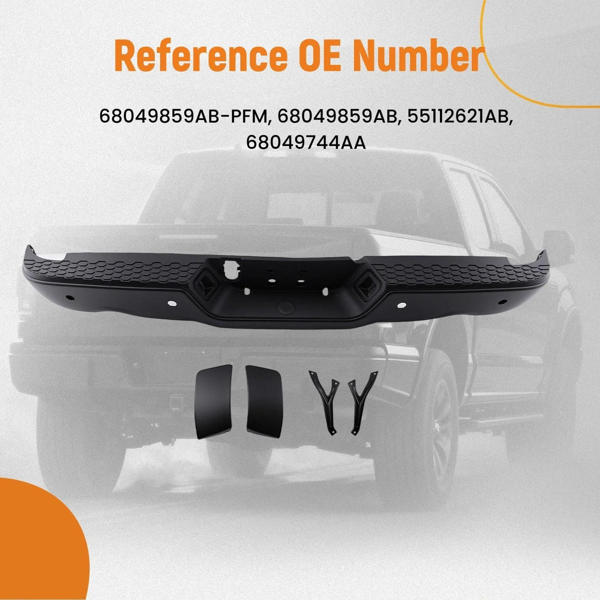 Rear Bumper Assembly for RAM 1500 Classic (2019) 55112621AB Reinforced Steel