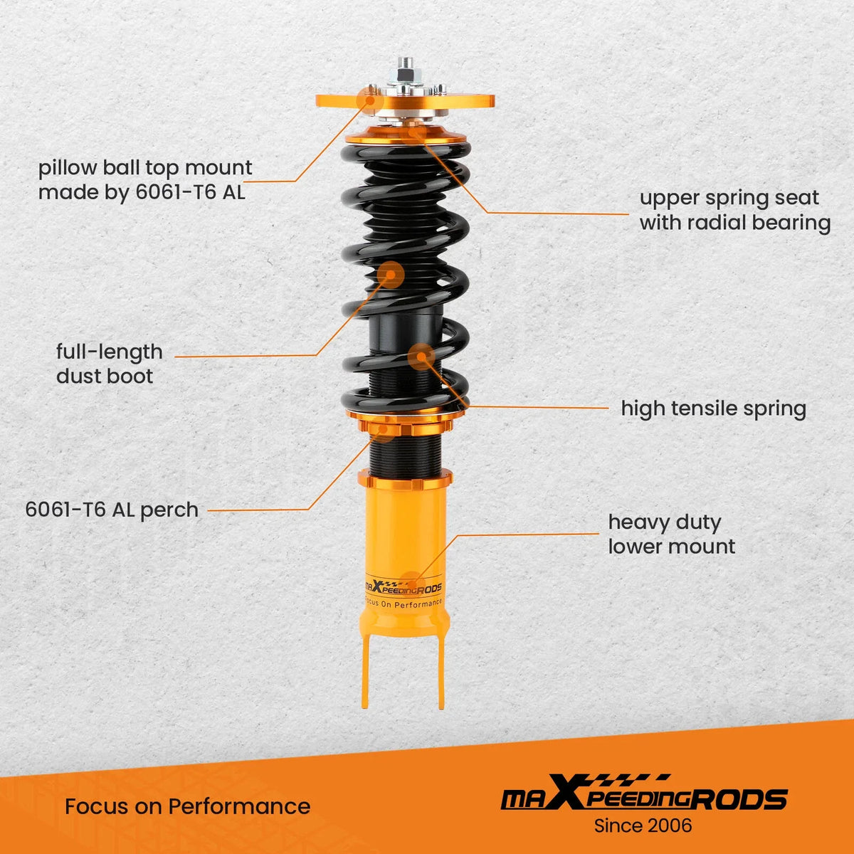Coilovers with Adjustable Height and Rear Camber Arms for Infiniti G37/370Z (2009–2016)
