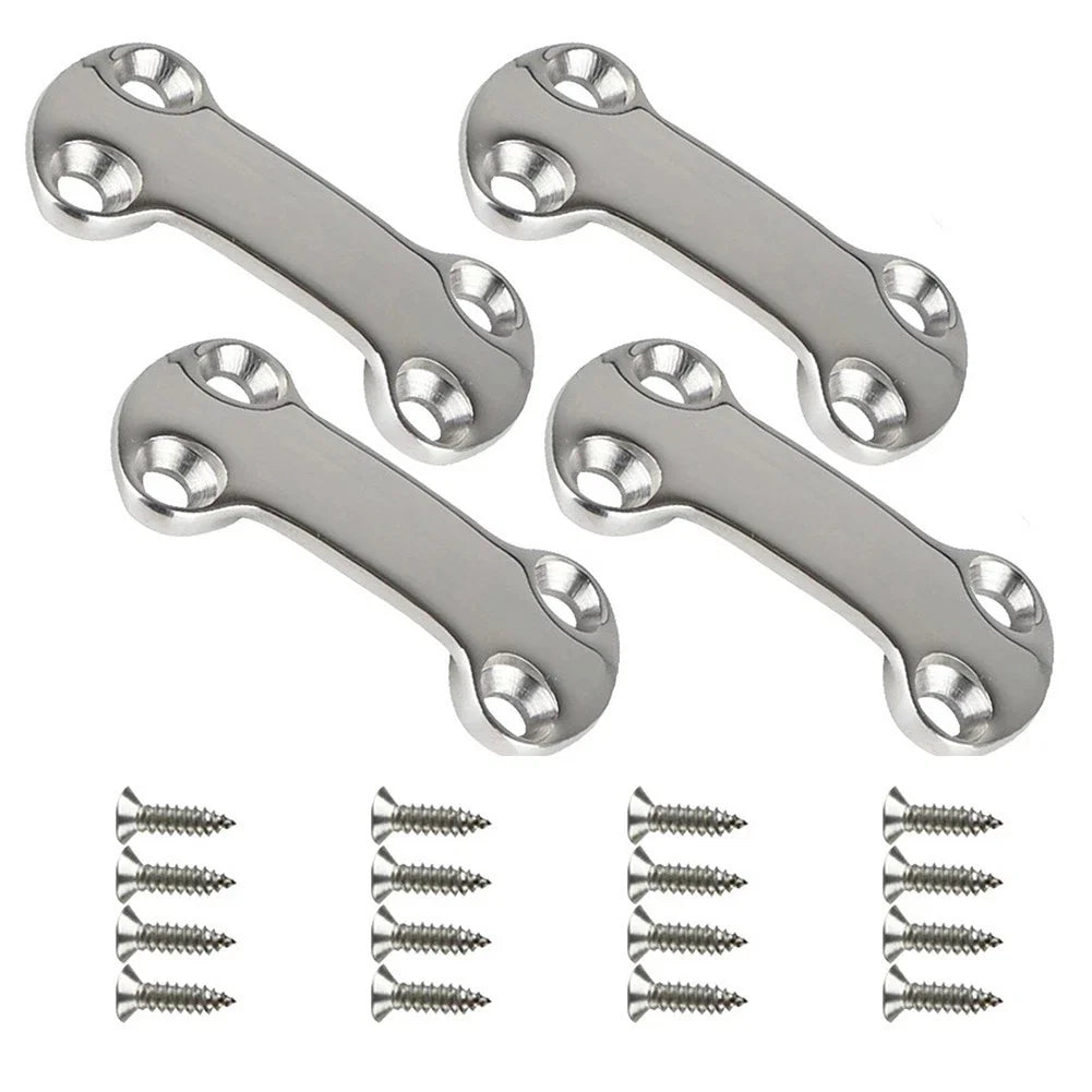 Set of 4 Heavy Duty Stainless Steel Pad Eye Plates for Marine Use