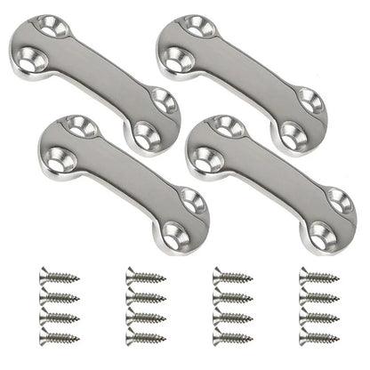 Set of 4 Heavy Duty Stainless Steel Pad Eye Plates for Marine Use