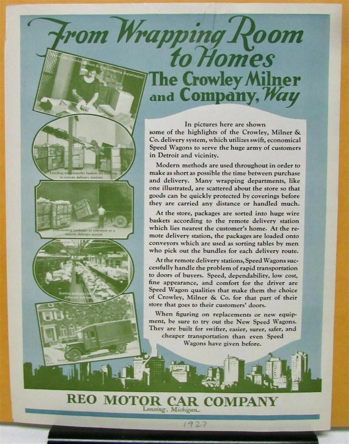 Sales Brochure for REO Speed Wagon Truck (1927)
