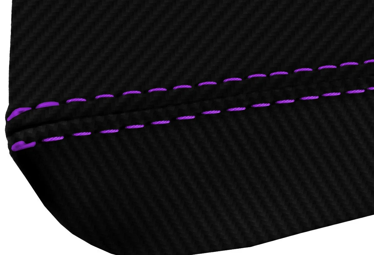 Console Lid Armrest Cover for Nissan Silvia (1989–1993) Carbon Fiber Purple Stitch