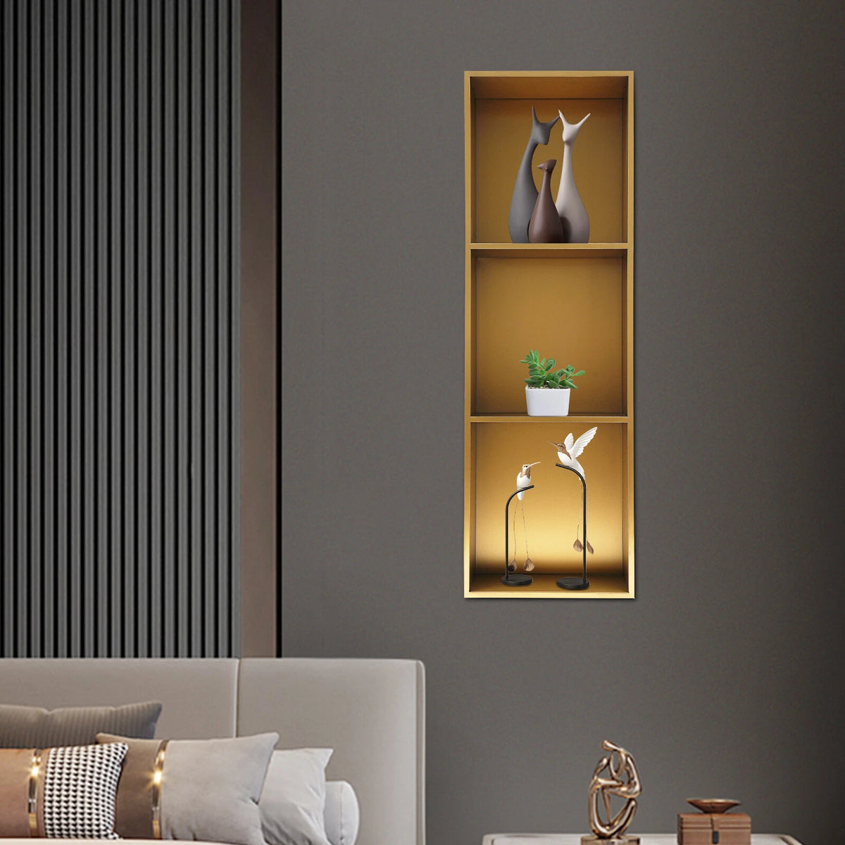 3-Tier Recessed Shower Shelf for Bathroom Wall Niche