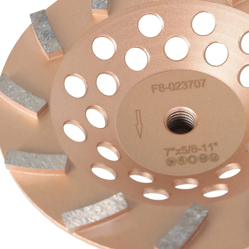 7" Turbo Diamond Abrasive Seg Concrete Grinding Cup Wheel 5/8"-11 Arbor