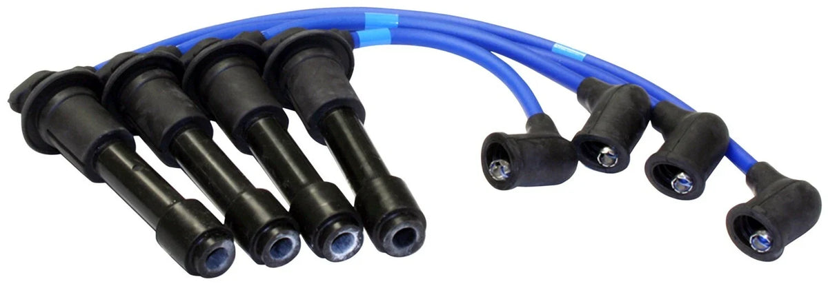 Set of 4 NGK 9160 Blue Silicone Spark Plug Wires for Mazda Miata (1990–1993)
