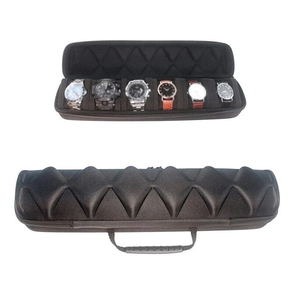 6 Slots Travel Watch Roll Case Holder for Watches Storage Bag