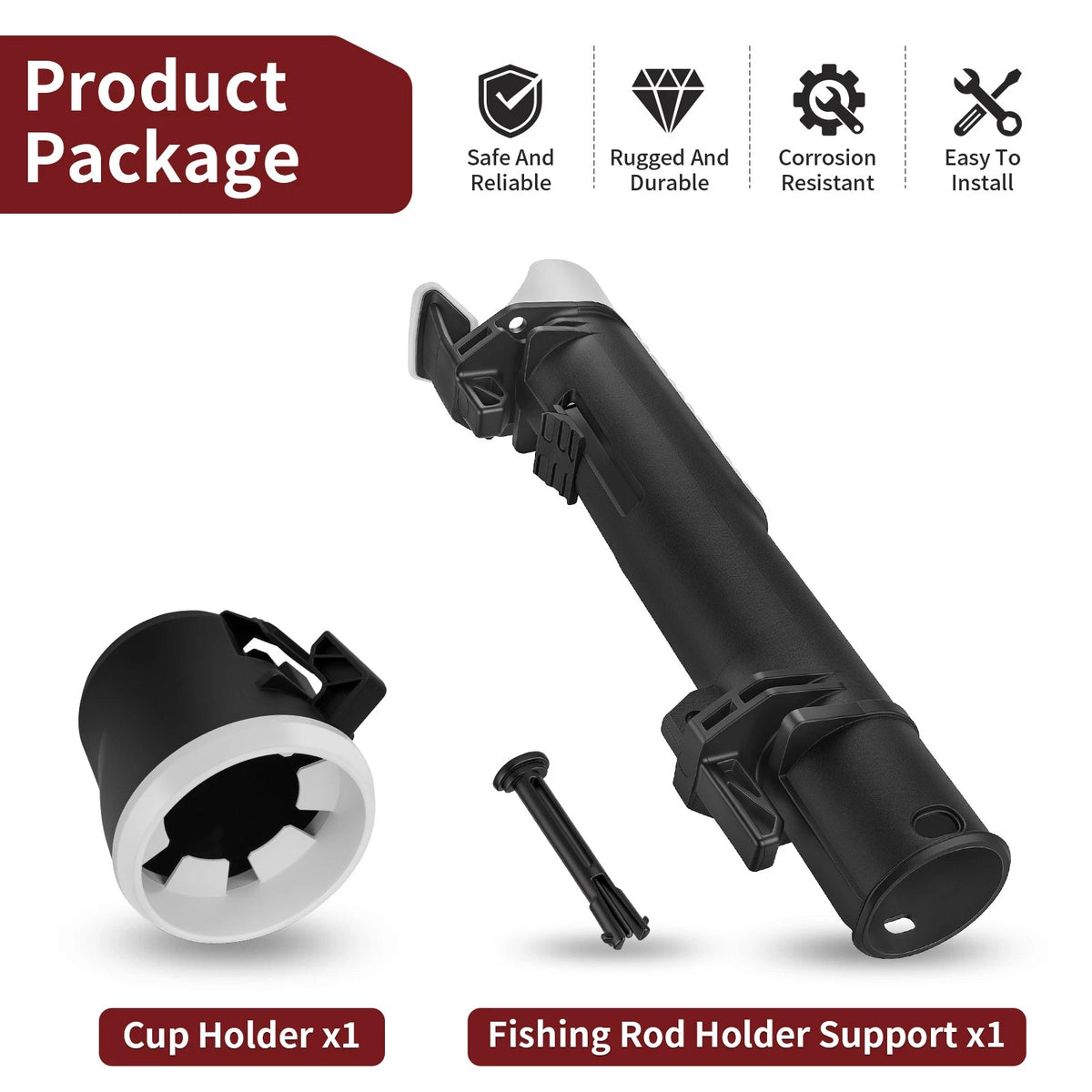 Fishing Rod & Cup Holder for Sea-Doo FISH PRO 130 170 300 (295100795 295101230)