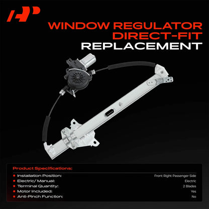 Front Right Power Window Regulator for Mazda 3 3 Sport (2014–2018) BHN9-58-590A, BHN9-58-58X, 751-128