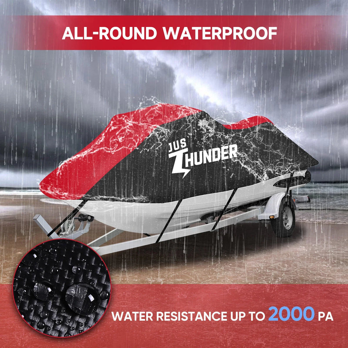 Waterproof Jet Ski Cover for Yamaha WaveRunner EX Deluxe & Sea-Doo Spark (2-3)