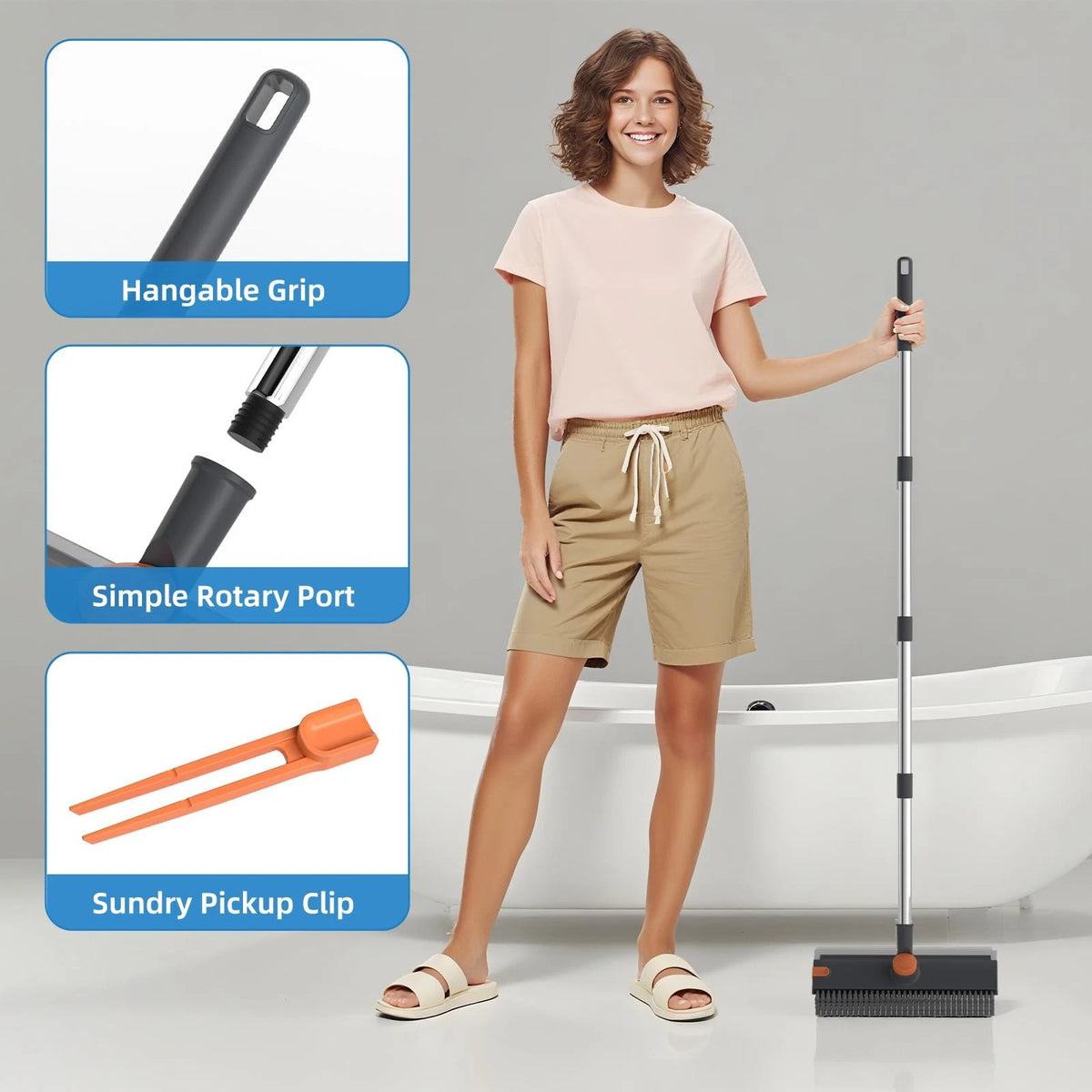 Scrub Brush with Long Handle for Gray (No Year Range)