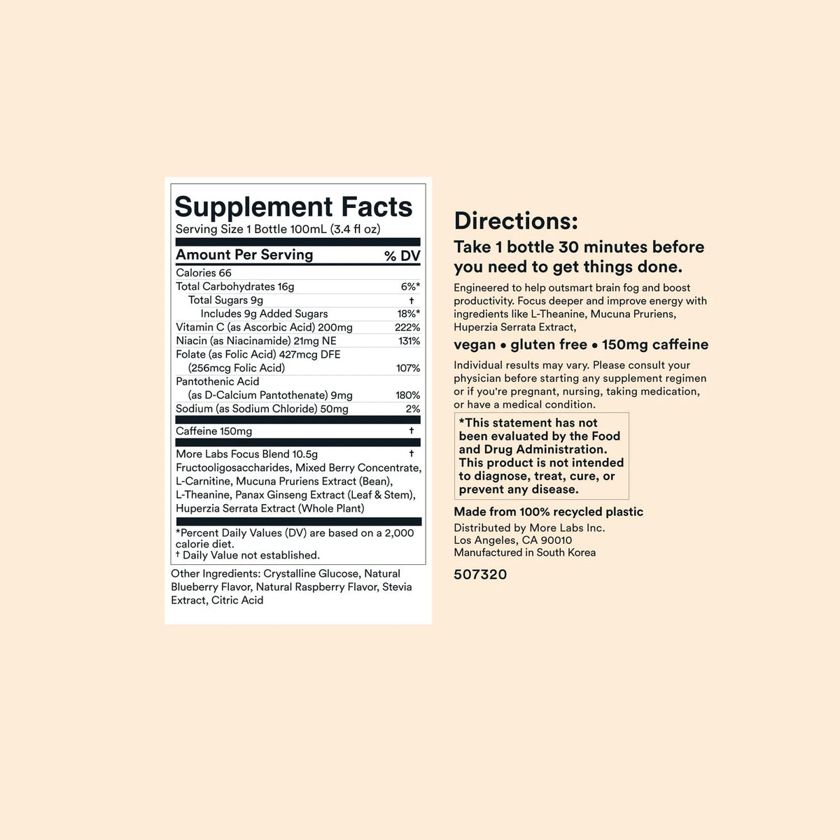 Liquid Focus Nootropic Smart Drink for More Labs (Pack of 12)