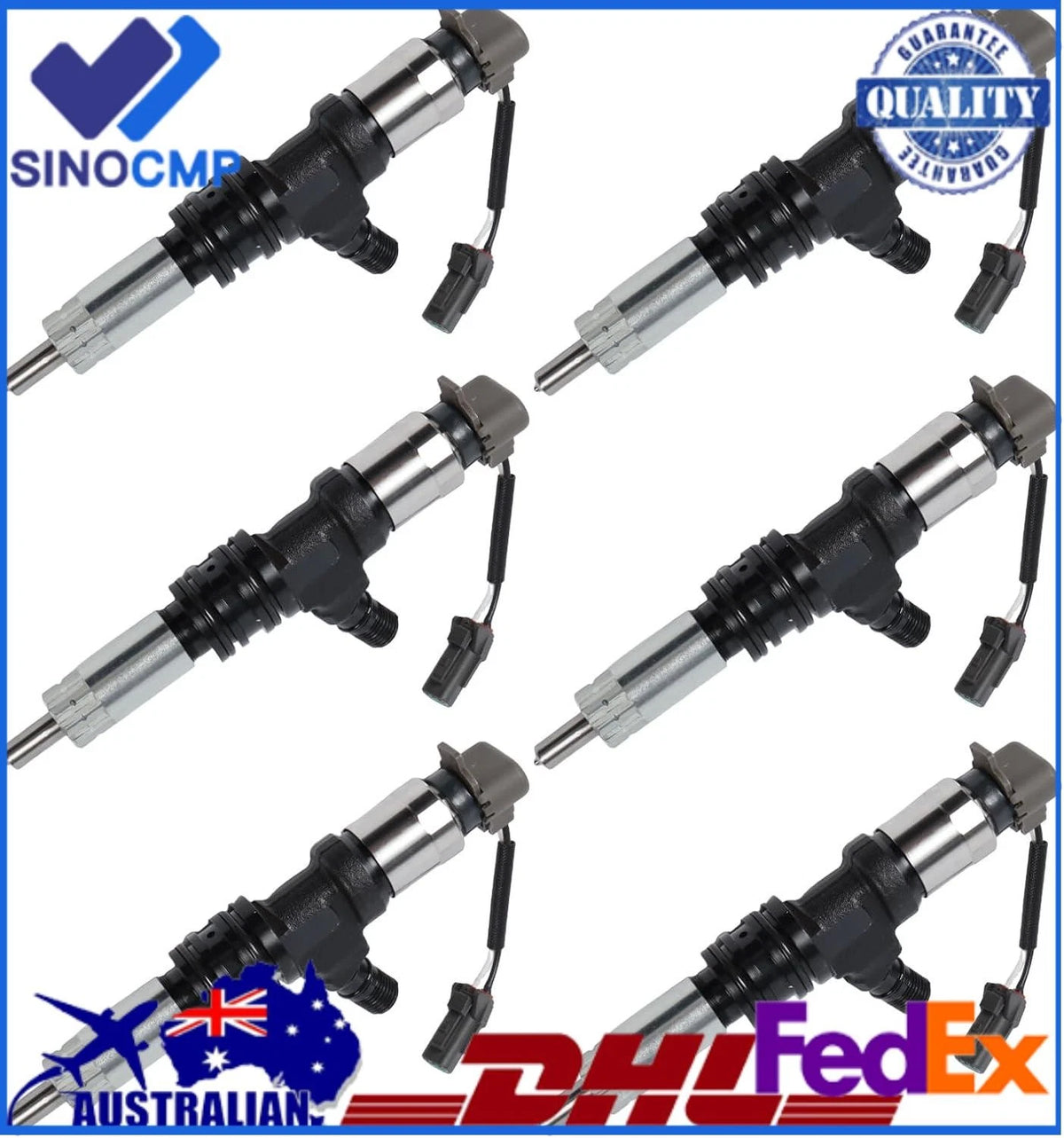 6PCS Fuel Injectors for Mitsubishi Fuso 6M60 6M60T (095000-5450, ME302143)
