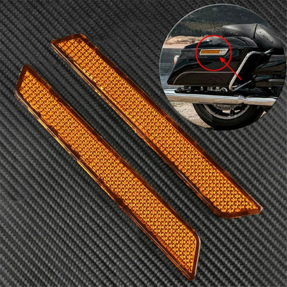 Orange Reflector Saddle Bag Latch Cover for Harley Touring Road King Glide (2009-2023)
