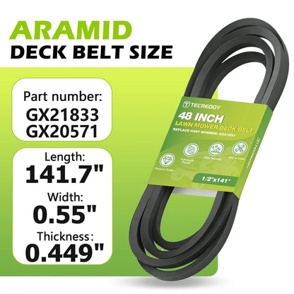 48 Inch Mower Deck Belt for John Deere 145 (No Part Numbers)