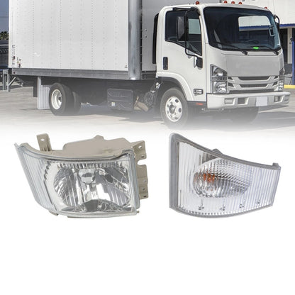Right Passenger Headlight + Corner Lamp for Isuzu NPR/NPR-HD/NQR/NRR (2008–2020) 8975851712