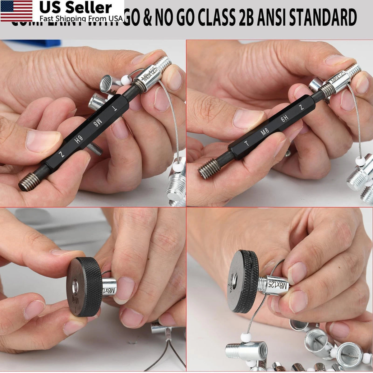 Nut and Bolt Thread Checker 28 Gauges for Automotive (15 Inch & 13 Metric)