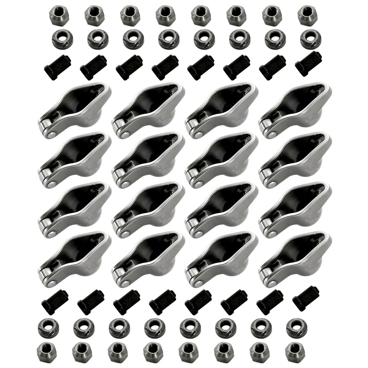 16x Steel Roller Rocker Arms 1.6 Ratio w/Nuts for Small Block Chevy