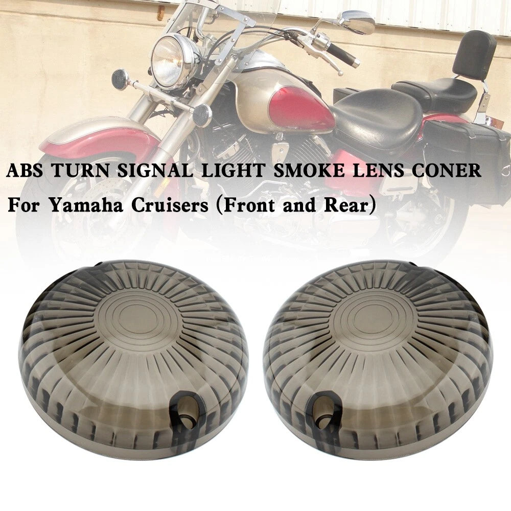 Turn Signal Light Lens Cover for Yamaha V Star 650 1100 Vmax 1200/1700 (TS-215-Smoke)