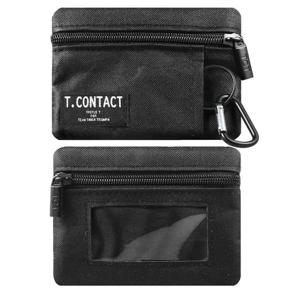 Mini Zip Card Case for Wallet (Black)