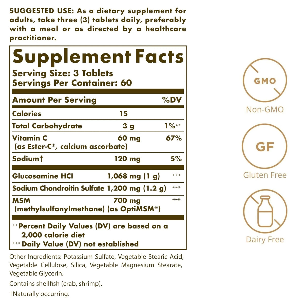 Solgar Extra Strength Glucosamine Chondroitin 180 Count for Joint Support