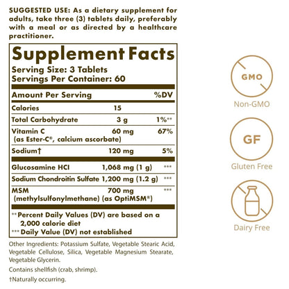 Solgar Extra Strength Glucosamine Chondroitin 180 Count for Joint Support